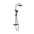 Orabella Terra Black matt - Shower column with a circular shower head Ø250