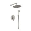 Orabella Terra Brushed nickel - Concealed Shower set with a concealed 2 way bath shower mixer, a shower head Ø250 with an extention arm and a raindance 3 jet hand shower with a flex hose and a shower holder