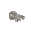 Circular shower holder with watersupply elbow shower outlet Brushed nickel