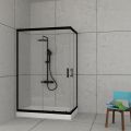 Stardust Easy Fix Black matt Corner Entry 80X150 cm