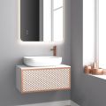 Wire Luxury 80 - Wall hung bathroom furniture for countertop washbasin