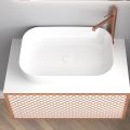 Wire Luxury 80 - Wall hung bathroom furniture for countertop washbasin