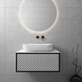 Wire Luxury 80 - Wall hung bathroom furniture for countertop washbasin