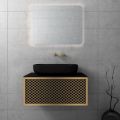Wire Luxury 80 - Wall hung bathroom furniture for countertop washbasin