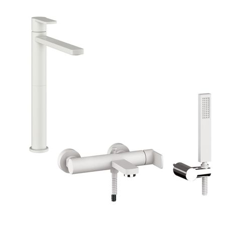 Orabella by Armando Vicario Set Glam White Ψηλή - Μπαταρία νιπτήρος και λουτρού