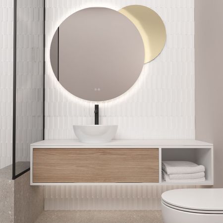 Orabella Drawer with shelf 100|120|140 - Κρεμαστό Έπιπλο Μπάνιου