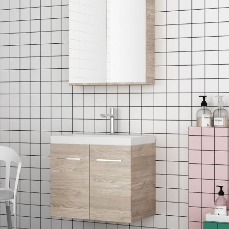 Orabella Miren 61 - Κρεμαστό Έπιπλο Μπάνιου με πορσελάνινο νιπτήρα Orabella