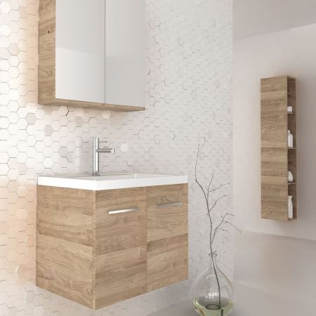 Orabella Navona 61 - Κρεμαστό Έπιπλο Μπάνιου με πορσελάνινο νιπτήρα Orabella