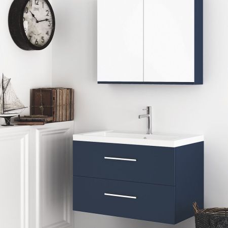 Orabella Navona 81 - Κρεμαστό Έπιπλο Μπάνιου με πορσελάνινο νιπτήρα Orabella