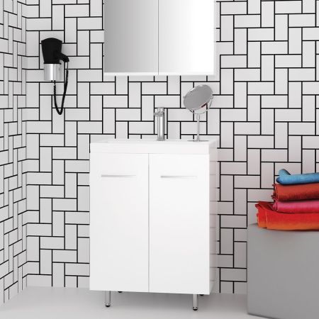 Orabella Nova/Navona 61 Long - Έπιπλο Μπάνιου Επιδαπέδιο με πορσελάνινο νιπτήρα Orabella