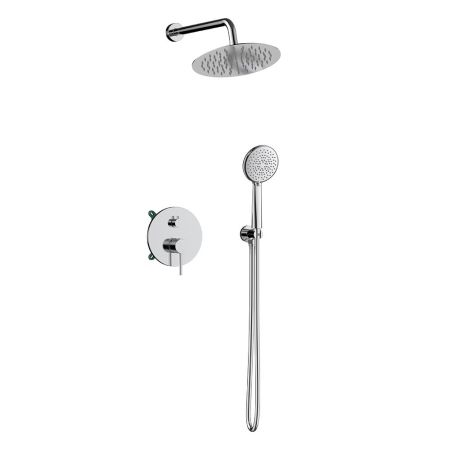Orabella Preciosa - Concealed Shower set with a concealed 2 way bath shower mixer, a shower head Ø250 with an extention arm and a raindance 3 function hand shower with a flex hose and a shower holder +5 colors
