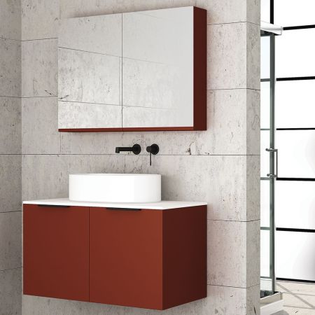 Orabella Solid Surface 90 - Wall hung bathroom furniture for countertop washbasin