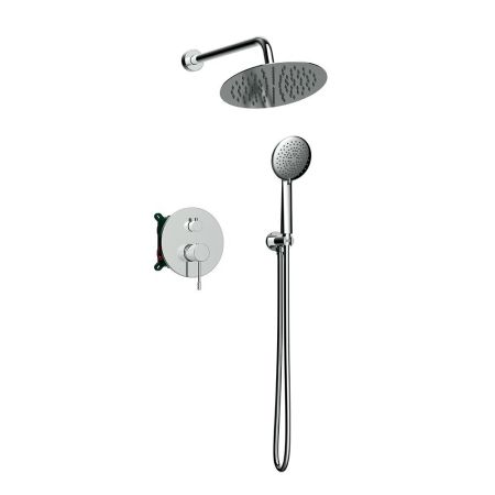Orabella Terra - Concealed Shower set with a concealed 2 way bath shower mixer, a shower head Ø250 with an extention arm and a raindance 3 jet hand shower with a flex hose and a shower holder